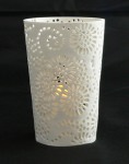 White Sun Flower Resin Tea Light Holder - Bud Punch